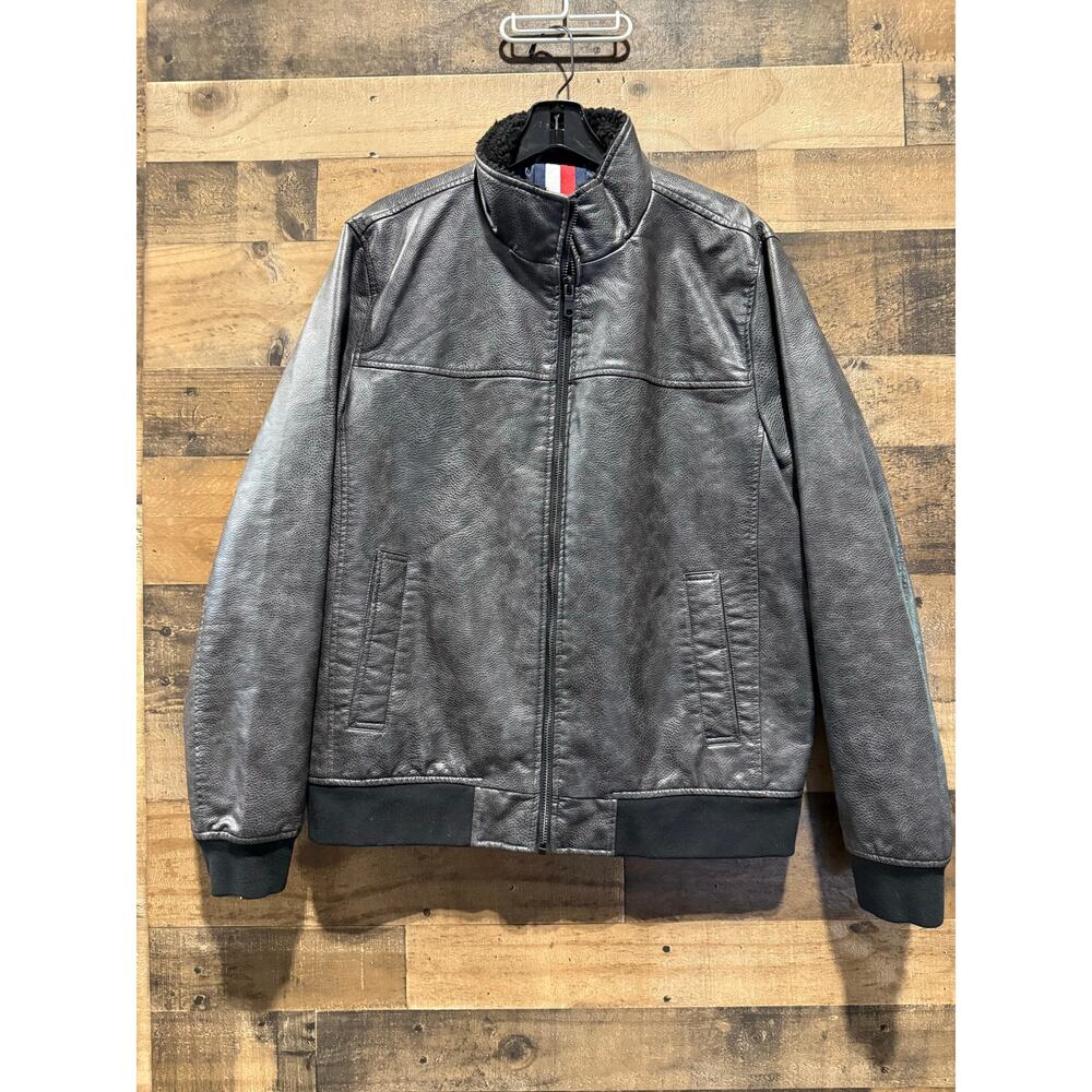 Tommy Hilfiger - Faux Leather- Bomber Jacket - Women Size L